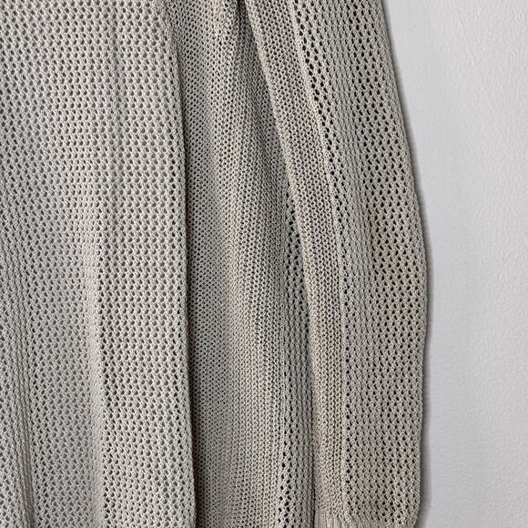 Athleta Open Knit Cardigan Light Grey Size XS Athleisure Women's Cotton Nylon - Picture 10 of 14